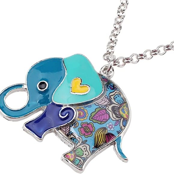 Jewelry Set: Enamel Alloy Cartoon Elephants - Picture 8 of 8